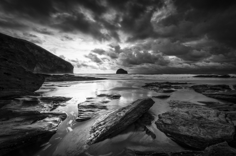 Trebarwith Strand, B&W
